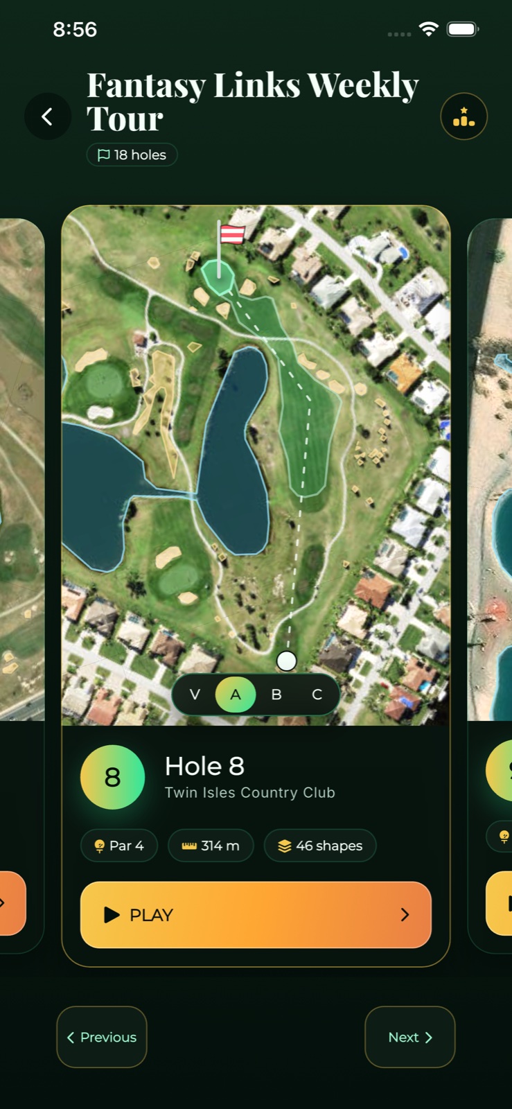 Local Golf Fantasy Links Weekly Tour screen